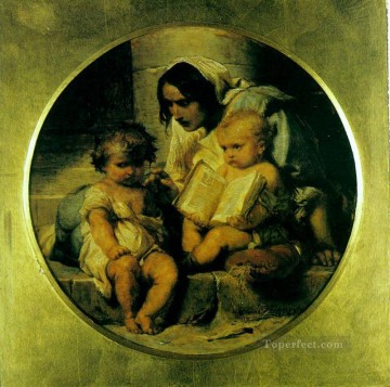 1848 年の歴史を読むことを学ぶ子供 イッポリット・ドラローシュ Oil Paintings